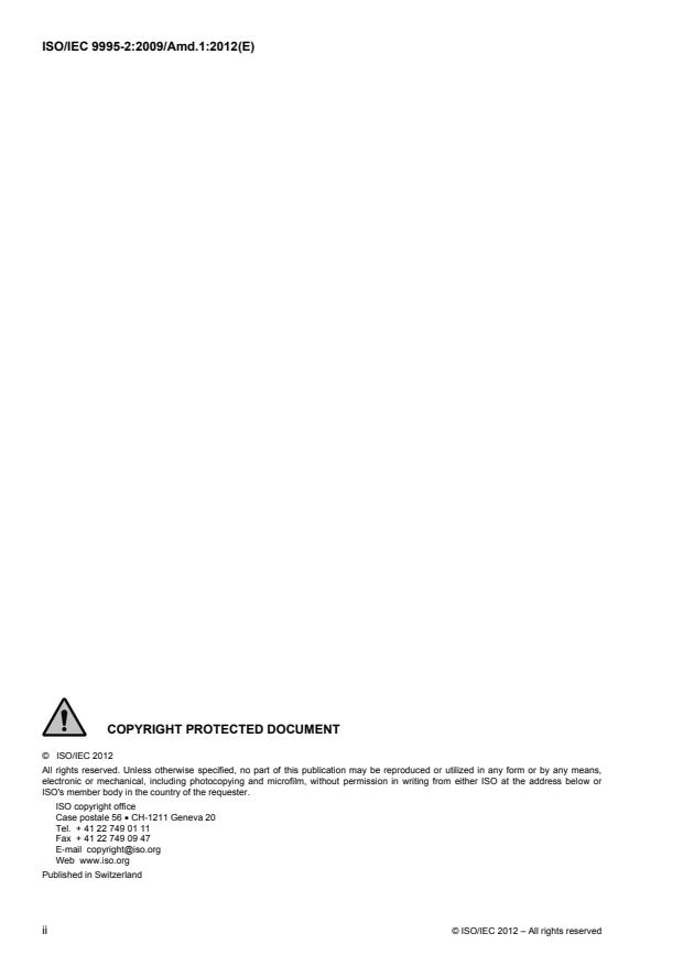 SIST ISO/IEC 9995-2:2010/A1:2020 ISO/IEC 9995-2:2009/Amd 1:2012 - Numeric keypad emulation - Page 2 preview