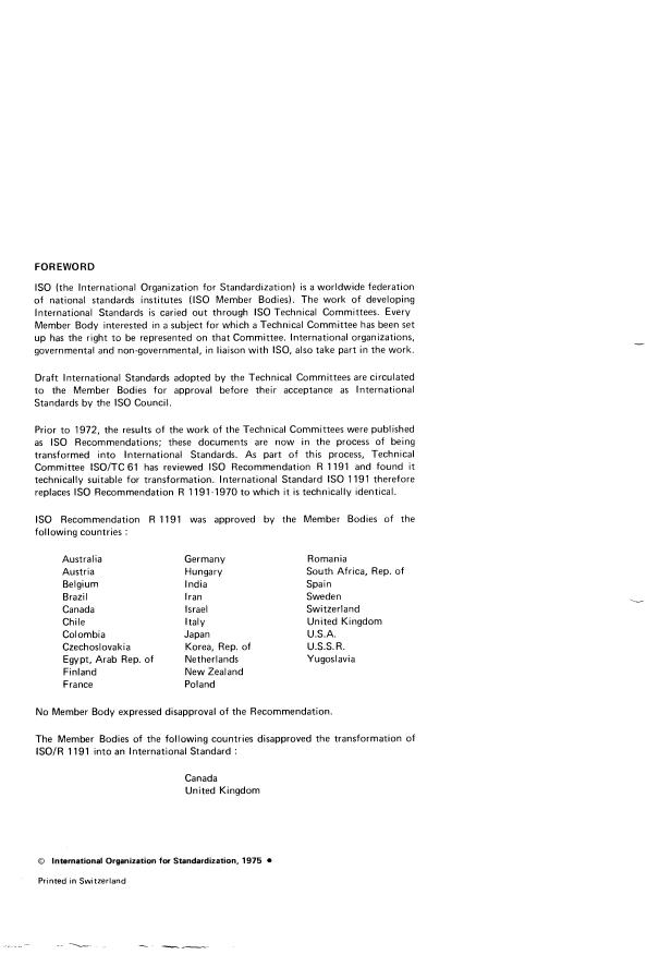 ISO 1191:1975 ISO 1191:1975 - Plastics -- Polyethylenes and polypropylenes in dilute solution -- Determination of viscosity number and of limiting viscosity number - Page 2 preview