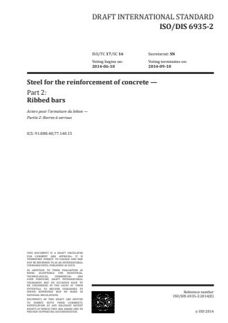 ISO 6935-2:2015 - Steel for the reinforcement of concrete