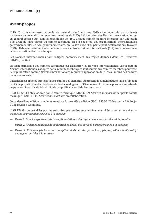 ISO 13856-3:2013 ISO 13856-3:2013 - Sécurité des machines -- Dispositifs de protection sensibles a la pression - Page 4 preview