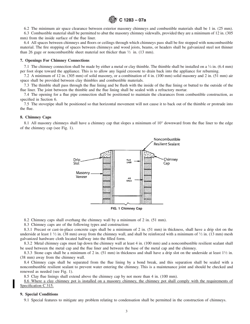 REDLINE ASTM C1283-07a - Standard Practice for Installing Clay Flue Lining