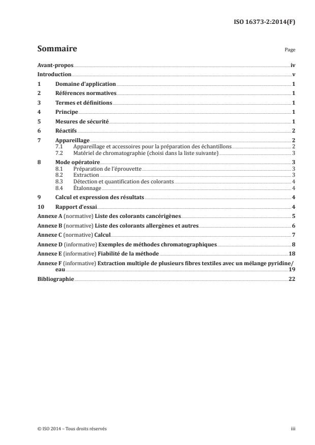 ISO 16373-2:2014 ISO 16373-2:2014 - Textiles -- Colorants - Page 3 preview