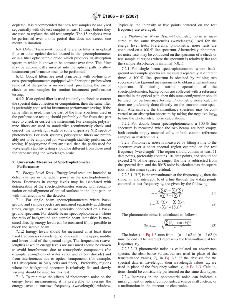 ASTM E1866-97(2007) - Standard Guide for  Establishing Spectrophotometer Performance Tests