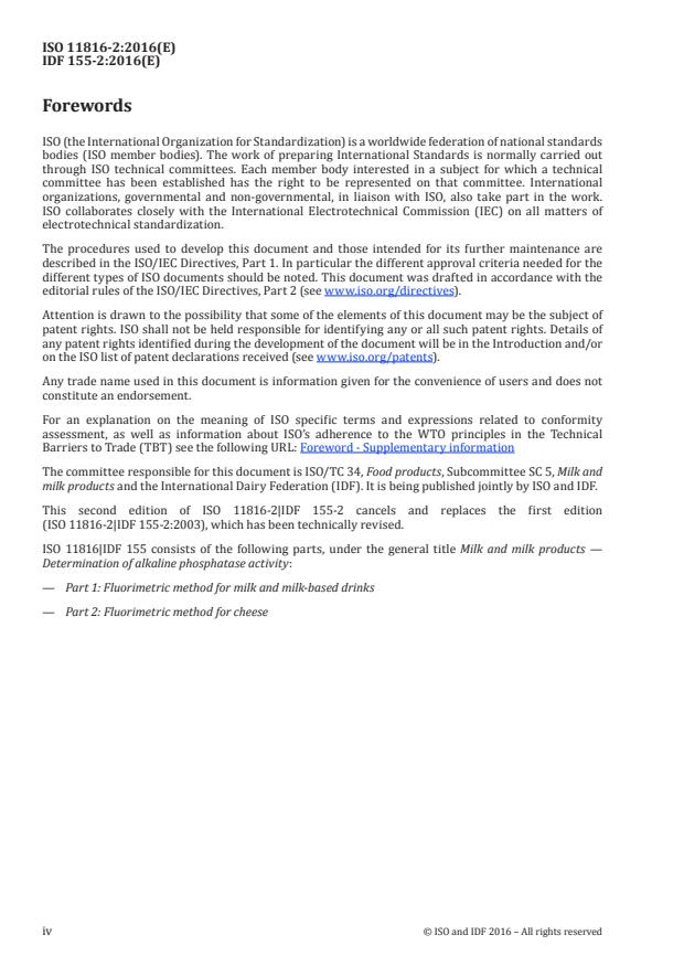 ISO 11816-2:2016 ISO 11816-2:2016 - Milk and milk products -- Determination of alkaline phosphatase activity - Page 4 preview