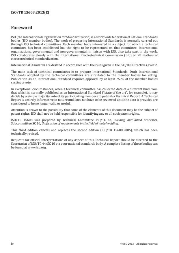 ISO/TR 15608:2013 ISO/TR 15608:2013 - Welding -- Guidelines for a metallic materials grouping system - Page 4 preview