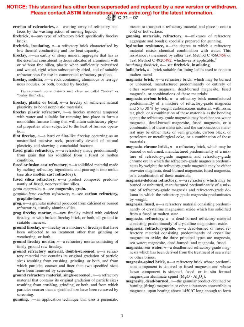 ASTM C71-07 - Standard Terminology Relating to  Refractories