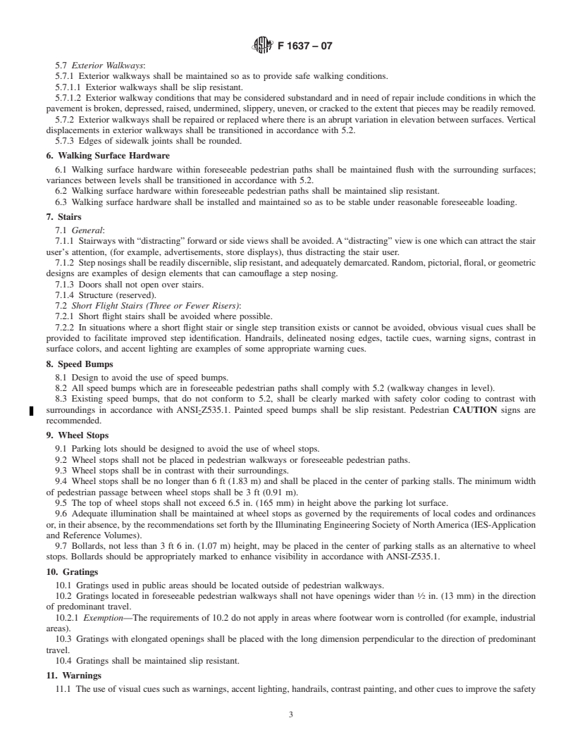 REDLINE ASTM F1637-07 - Standard Practice for  Safe Walking Surfaces