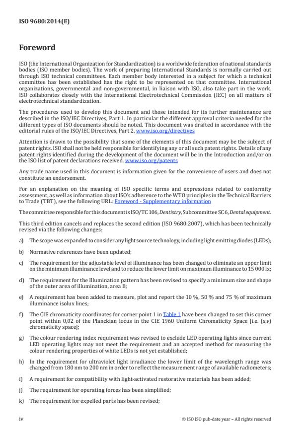 ISO 9680:2014 ISO 9680:2014 - Dentistry -- Operating lights - Page 4 preview