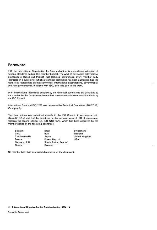 ISO 1203:1984 ISO 1203:1984 - Photography -- Roll film cameras -- Back window location and picture sizes - Page 2 preview