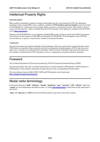 ETSI TS 125 466 V15.4.0 (2019-05) ETSI TS 125 466 V15.4.0 (2019-05) - Universal Mobile Telecommunications System (UMTS); UTRAN Iuant interface: Application part (3GPP TS 25.466 version 15.4.0 Release 15)