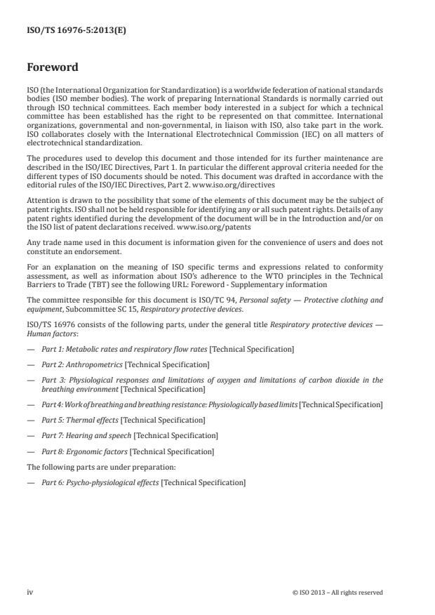 ISO/TS 16976-5:2013 ISO/TS 16976-5:2013 - Respiratory protective devices -- Human factors - Page 4 preview