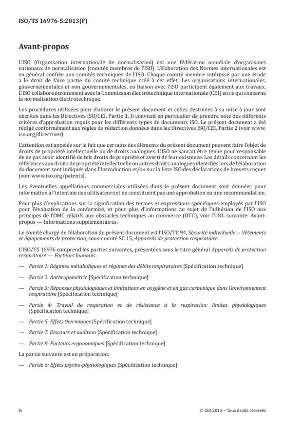 ISO/TS 16976-5:2013 ISO/TS 16976-5:2013 - Dispositifs de protection respiratoire -- Facteurs humains - Page 4 preview