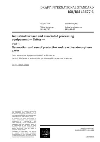 ISO 13577-3:2016 - Industrial furnaces and associated processing equipment -- Safety