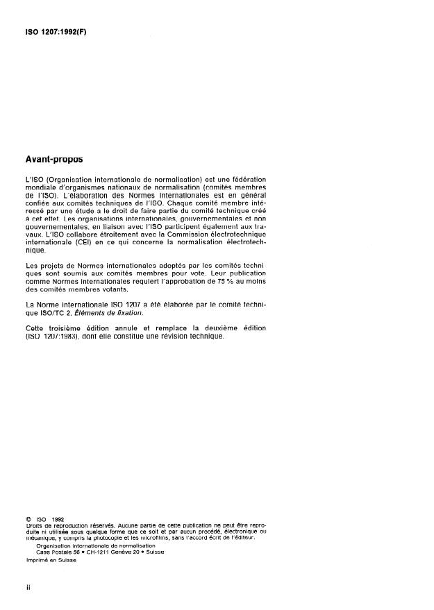 ISO 1207:1992 ISO 1207:1992 - Vis a métaux a tete cylindrique fendue -- Grade A - Page 2 preview