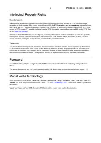 SIST ES 203 119-3 V1.4.1:2020 ETSI ES 203 119-3 V1.4.1 (2020-08) - Methods for Testing and Specification (MTS); The Test Description Language (TDL); Part 3: Exchange Format - Page 4 preview