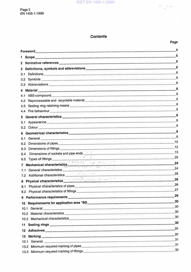 EN 1455-1:1999 EN 1455-1:2000 - Page 4 preview