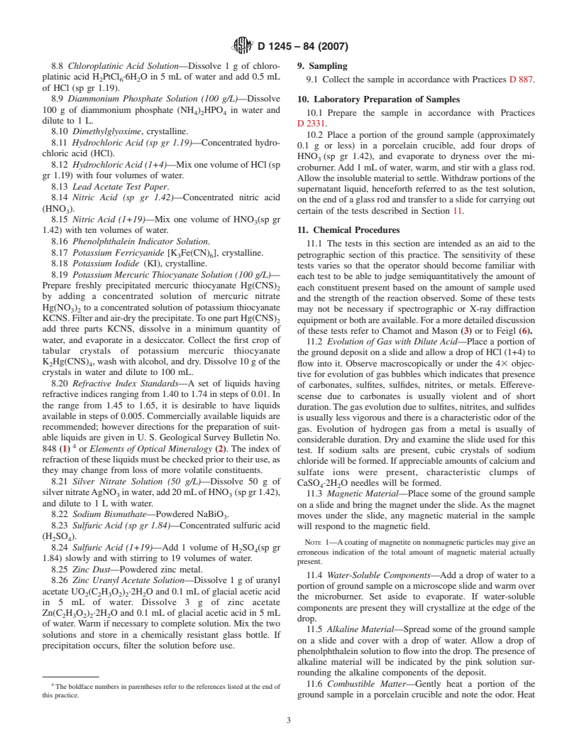 ASTM D1245-84(2007) - Standard Practice for  Examination of Water-Formed Deposits by Chemical Microscopy