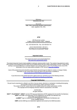 SIST EN 301 489-4 V3.3.1:2021 ETSI EN 301 489-4 V3.3.0 (2020-03) - ElectroMagnetic Compatibility (EMC) standard for radio equipment and services; Part 4: Specific conditions for fixed radio links and ancillary equipment; Harmonised Standard for electromagnetic compatibility - Page 2 preview