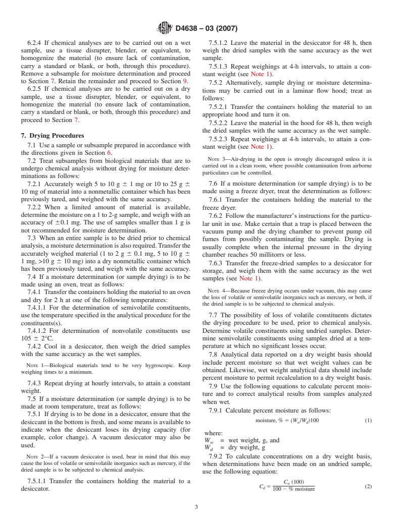 ASTM D4638-03(2007) - Standard Guide for  Preparation of Biological Samples for Inorganic Chemical Analysis