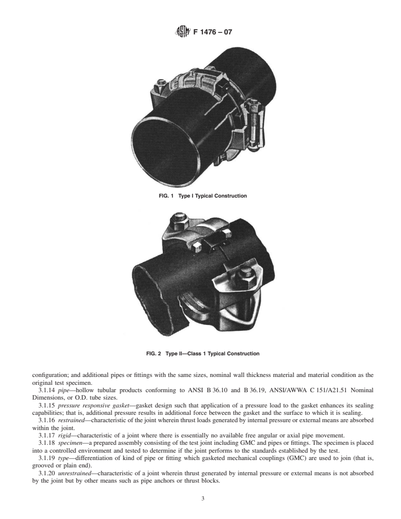 REDLINE ASTM F1476-07 - Standard Specification for Performance of Gasketed Mechanical Couplings for Use in Piping Applications