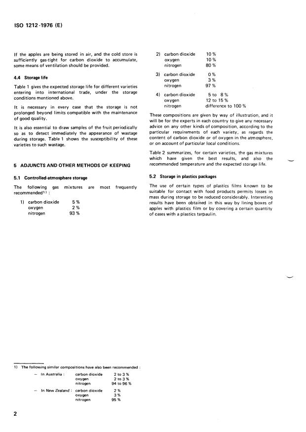 ISO 1212:1976 ISO 1212:1976 - Apples -- Guide to cold storage - Page 4 preview