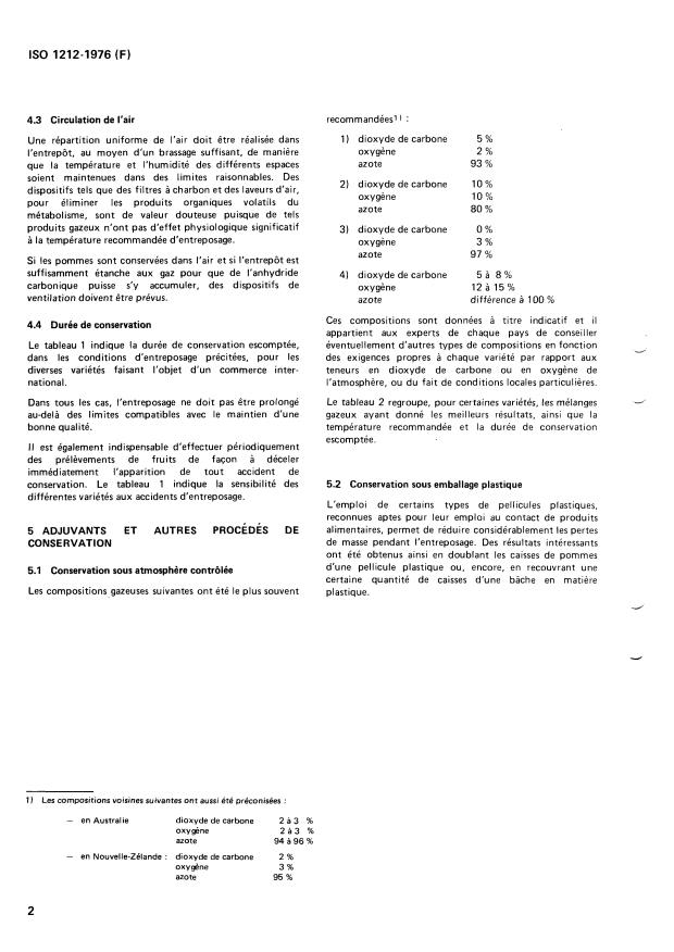 ISO 1212:1976 ISO 1212:1976 - Pommes -- Guide pour l'entreposage par réfrigération - Page 4 preview