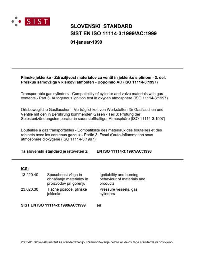 EN ISO 11114-3:1999/AC:1999