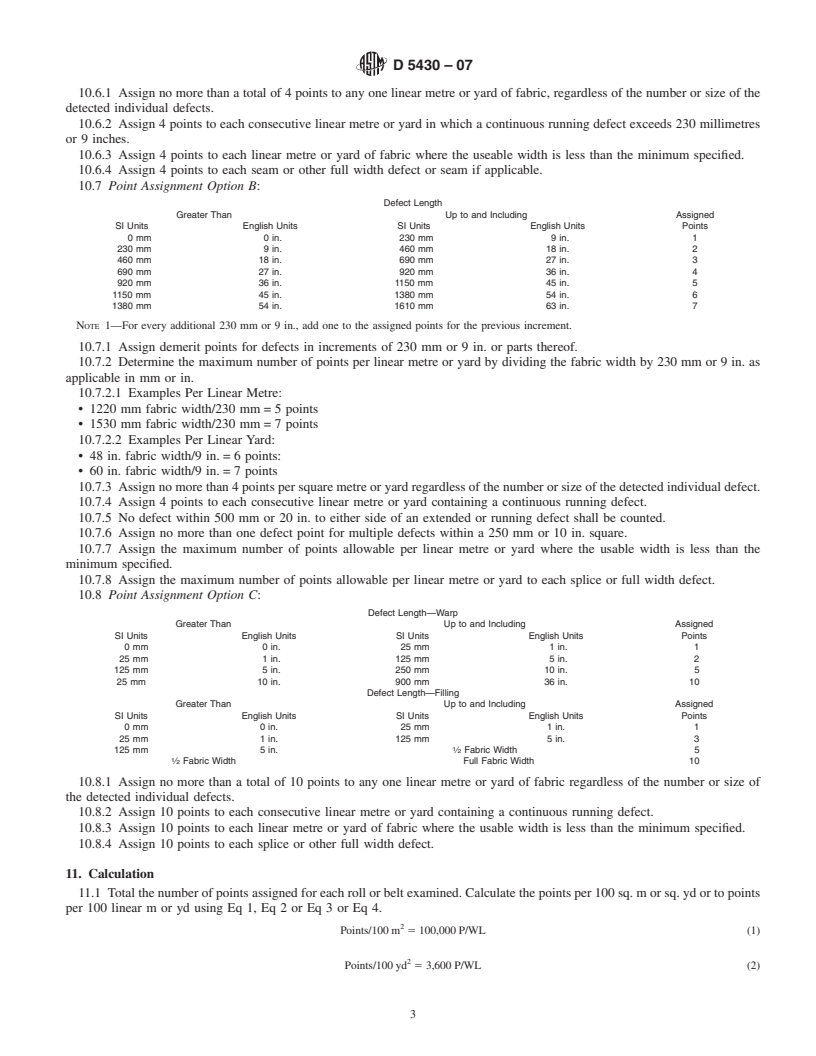 REDLINE ASTM D5430-07 - Standard Test Methods for  Visually Inspecting and Grading Fabrics