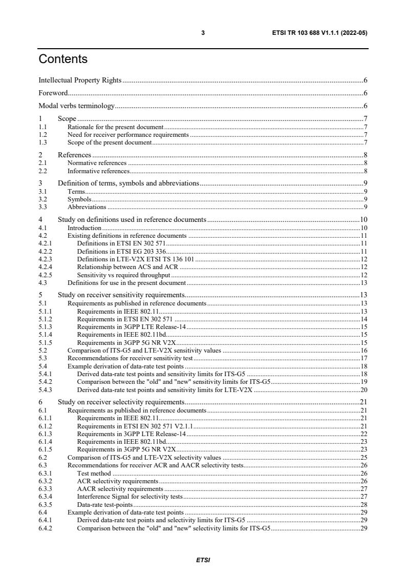 ETSI TR 103 688 V1.1.1 (2022-05) - Intelligent Transport Systems (ITS); Study on receiver requirements in ETSI EN 302 571