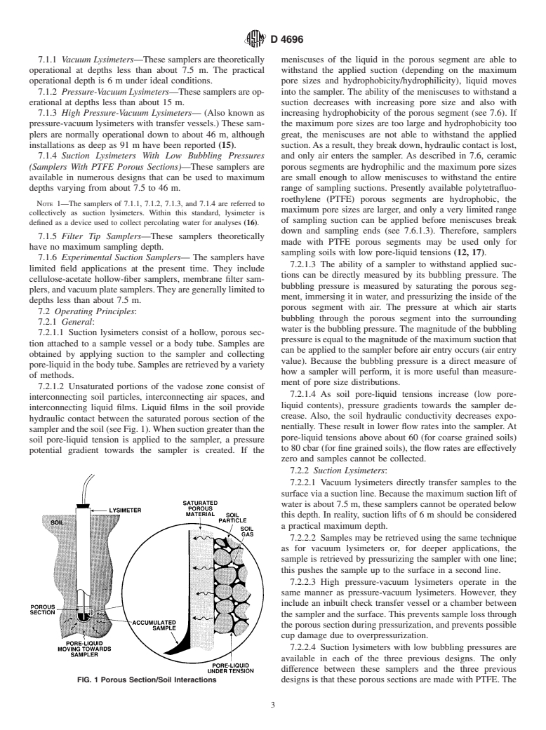ASTM D4696-92(2000) - Standard Guide for Pore-Liquid Sampling from the Vadose Zone