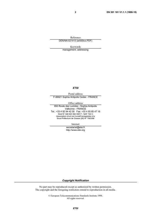 SIST EN 301 161 V1.1.1:2005 SIST EN 301 161 V1.1.1:2005 - Page 4 preview