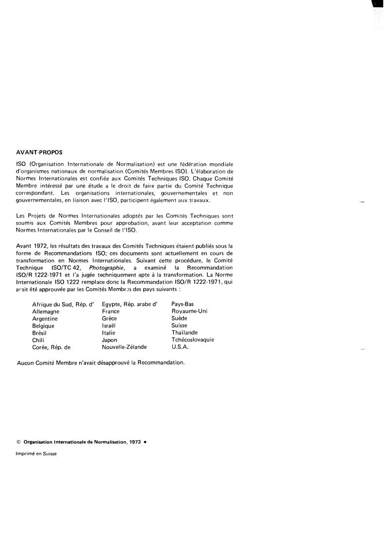 ISO 1222:1973 ISO 1222:1973 - Photography — Tripod connections
Released:9/1/1973 - Page 2 preview