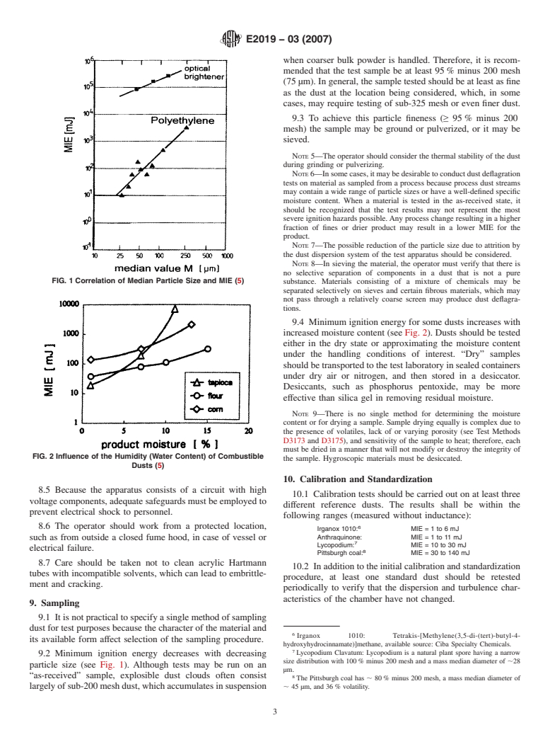 ASTM E2019-03(2007) - Standard Test Method for Minimum Ignition Energy of a Dust Cloud in Air