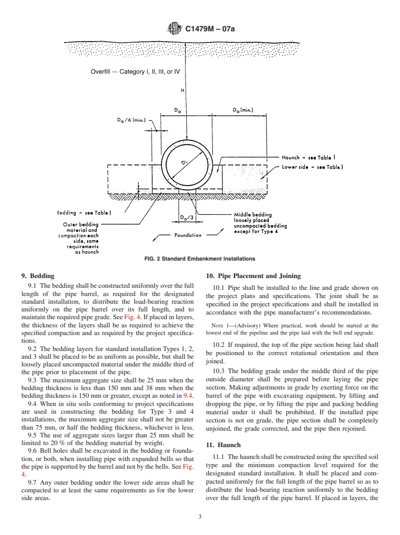 ASTM C1479M-07a - Standard Practice for Installation of Precast Concrete Sewer, Storm Drain, and Culvert Pipe Using Standard Installations (Metric)