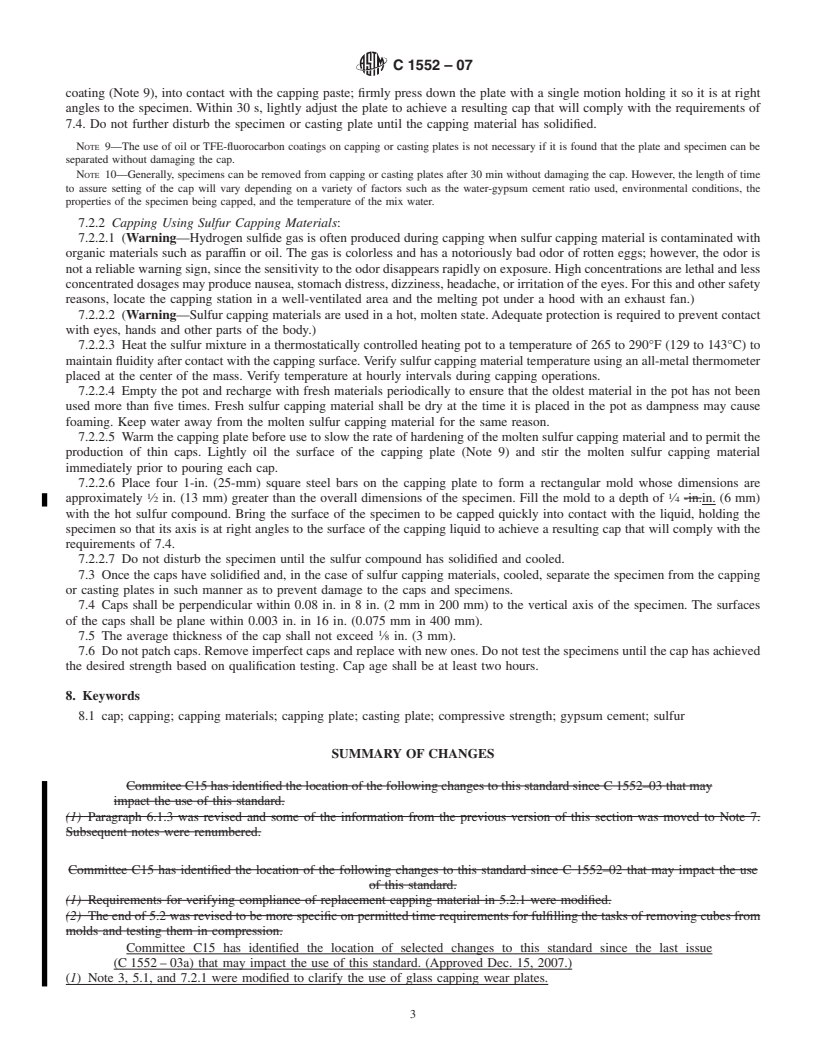 REDLINE ASTM C1552-07 - Standard Practice for Capping Concrete Masonry Units, Related Units and Masonry Prisms for Compression Testing