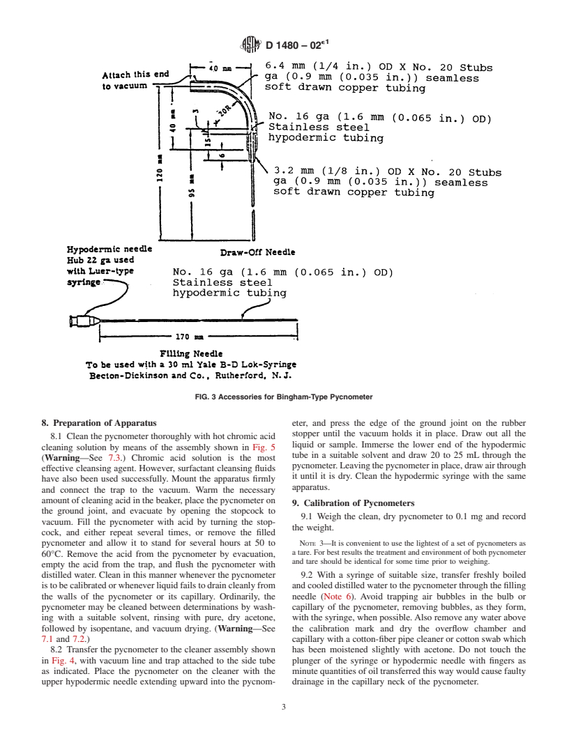 ASTM D1480-02e1 - Standard Test Method for Density and Relative Density (Specific Gravity) of Viscous Materials by Bingham Pycnometer