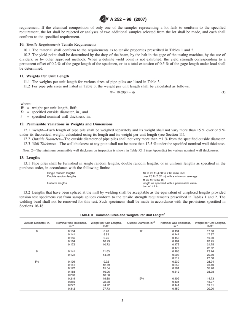 REDLINE ASTM A252-98(2007) - Standard Specification for  Welded and Seamless Steel Pipe Piles