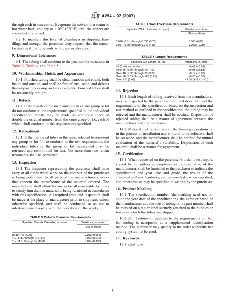 ASTM A254-97(2007) - Standard Specification for  Copper-Brazed Steel Tubing