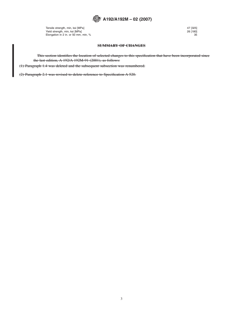REDLINE ASTM A192/A192M-02(2007) - Standard Specification for  Seamless Carbon Steel Boiler Tubes for High-Pressure Service