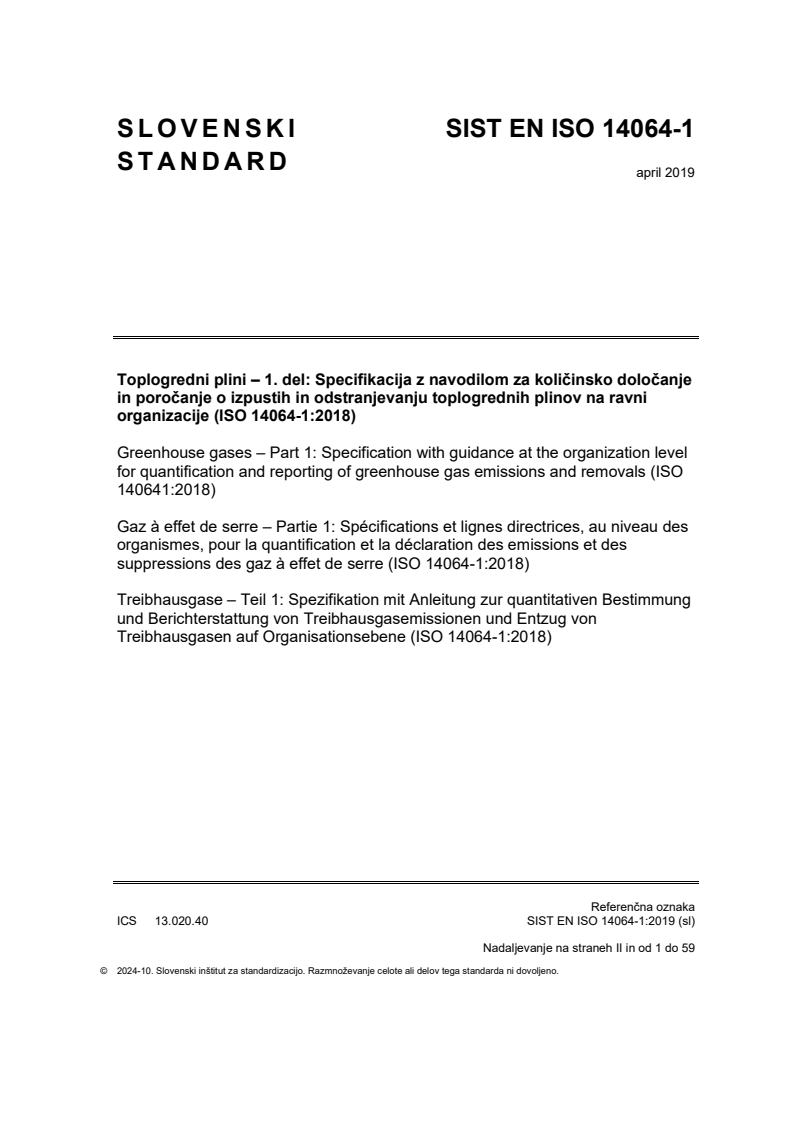 EN ISO 14064-1:2019 - BARVE