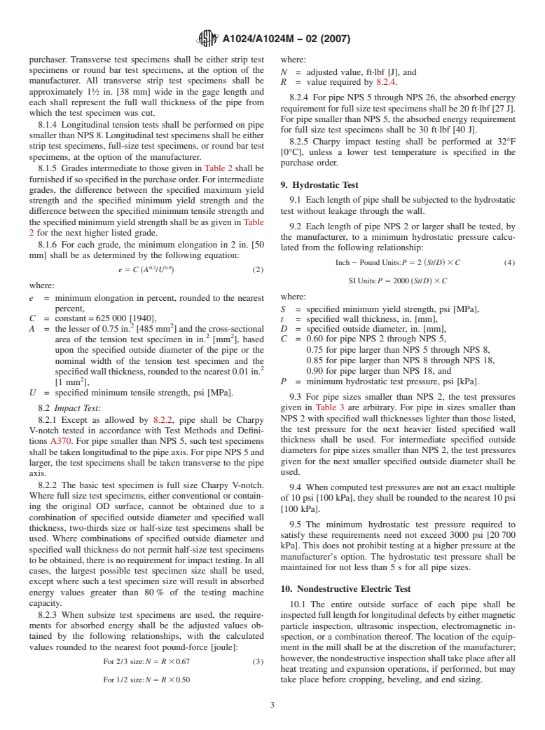 ASTM A1024/A1024M-02(2007) - Standard Specification for Steel Line Pipe, Black, Plain-End, Seamless