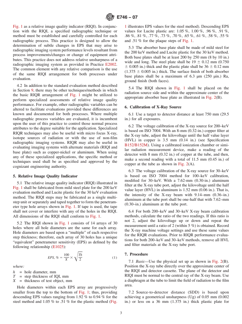 ASTM E746-07 - Standard Practice for Determining Relative Image Quality Response of Industrial Radiographic Imaging Systems