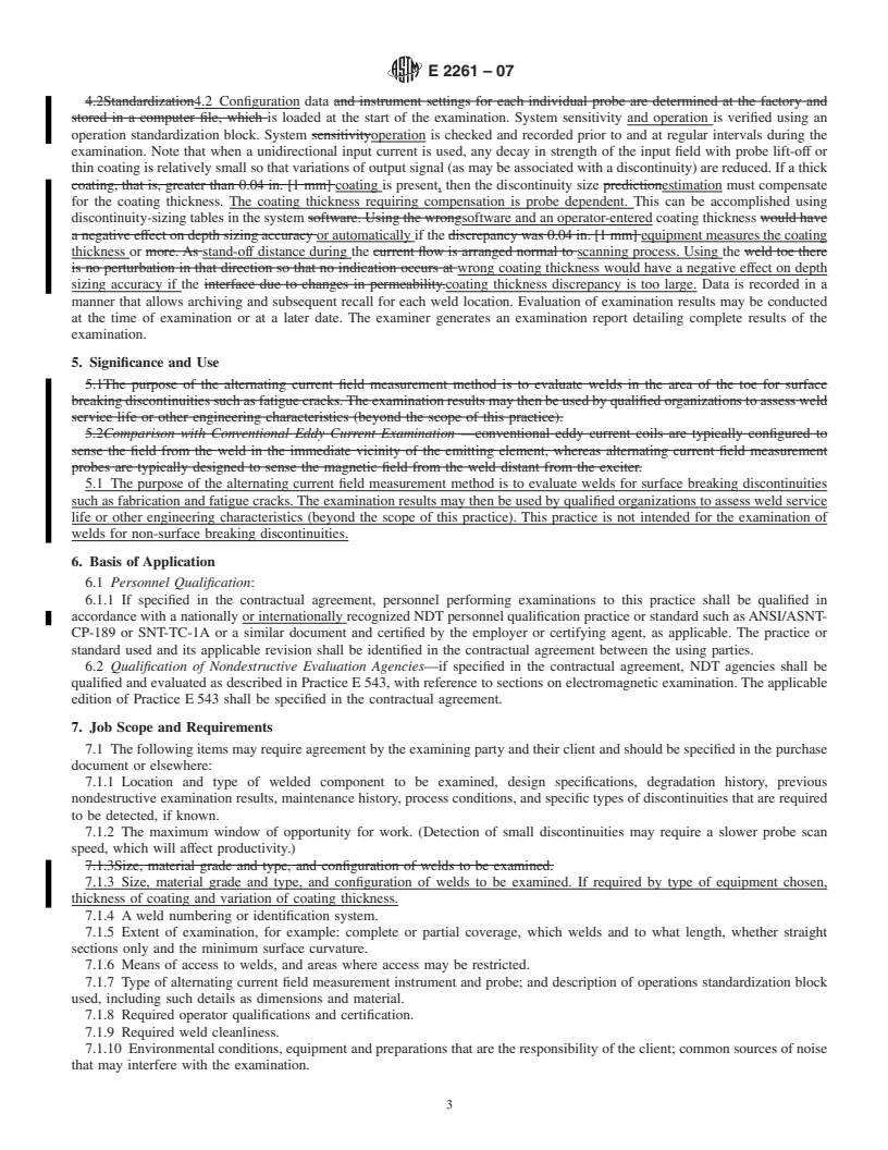 REDLINE ASTM E2261-07 - Standard Practice for Examination of Welds Using the Alternating Current Field Measurement Technique