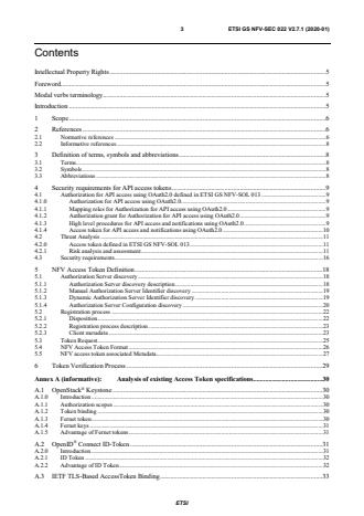 ETSI GS NFV-SEC 022 V2.7.1 (2020-01) - Network Functions Virtualisation (NFV) Release 2; Security; Access Token Specification for API Access