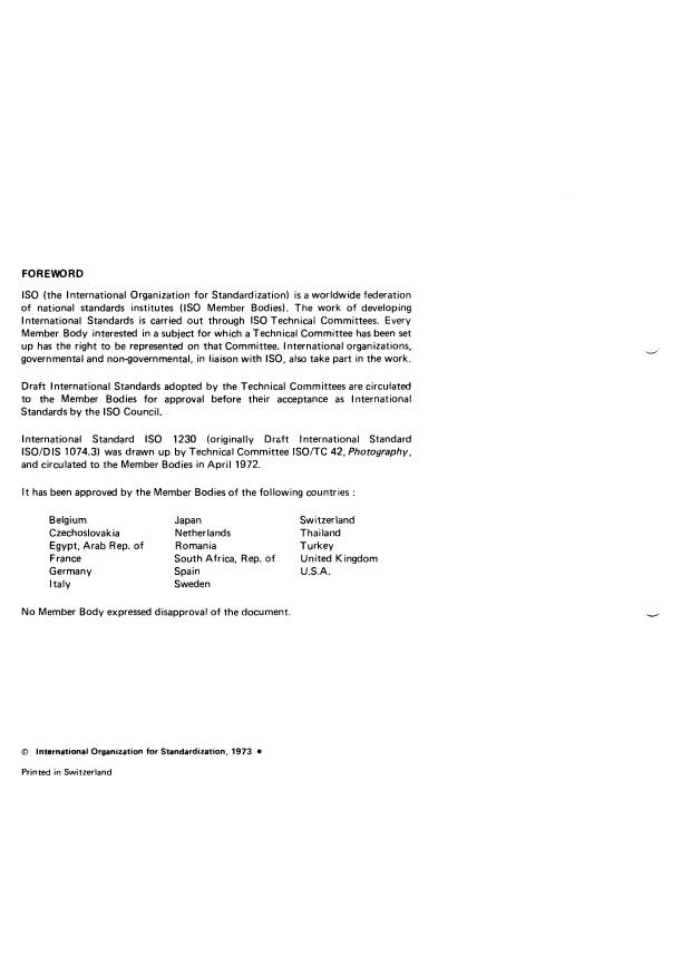 ISO 1230:1973 ISO 1230:1973 - Photography -- Determination of flash guide numbers - Page 2 preview