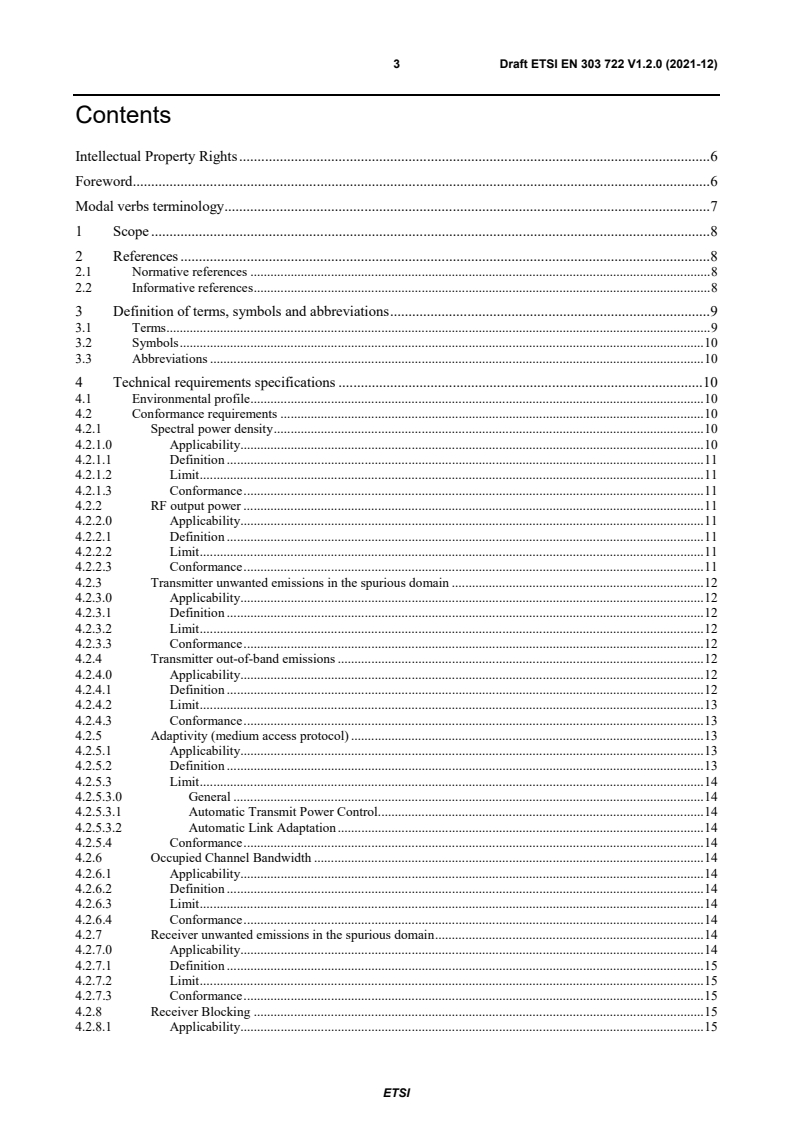ETSI EN 303 722 V1.2.0 (2021-12) - Wideband Data Transmission Systems (WDTS) for Fixed Network Radio Equipment operating in the 57 GHz to 71 GHz band; Harmonised Standard for access to radio spectrum