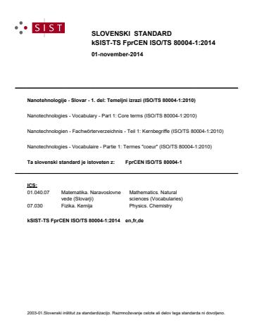 kTS FprCEN ISO/TS 80004-1:2014