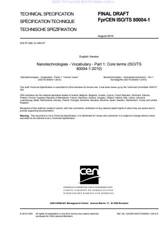 kTS FprCEN ISO/TS 80004-1:2014
