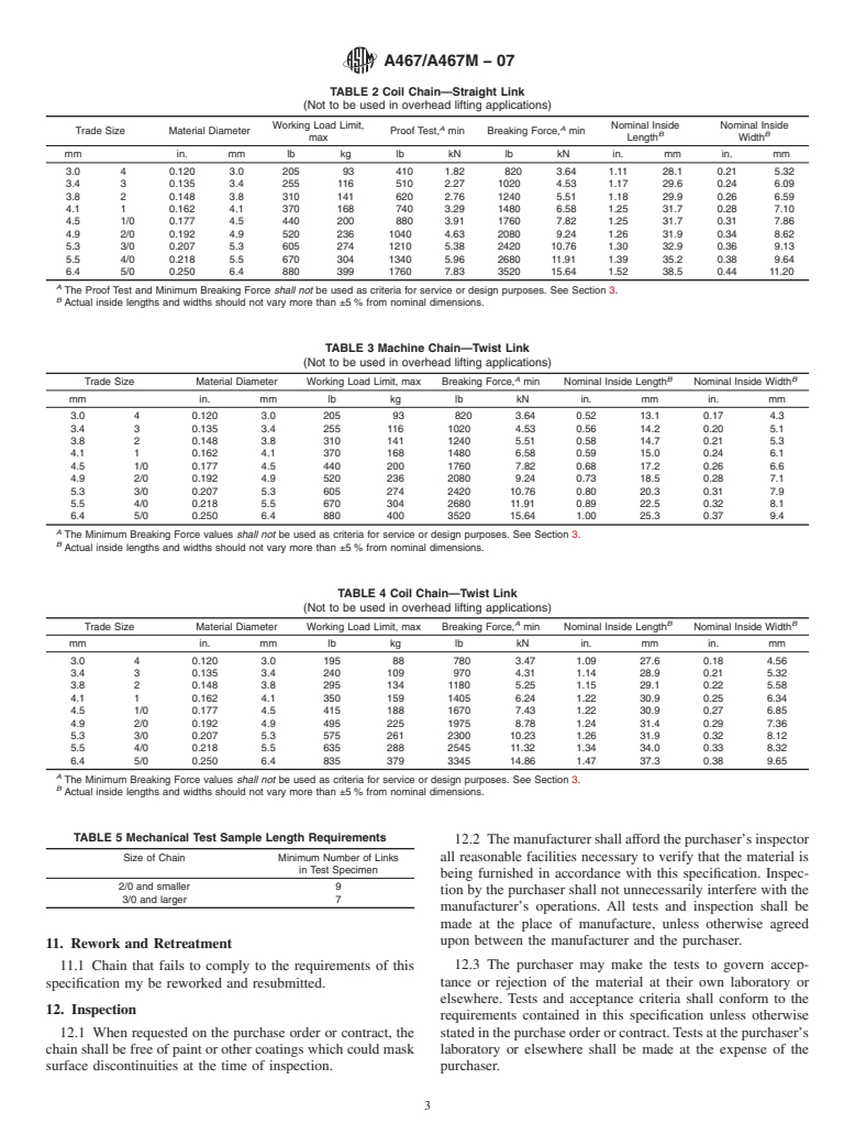 ASTM A467/A467M-07 - Standard Specification for Machine and Coil Chain