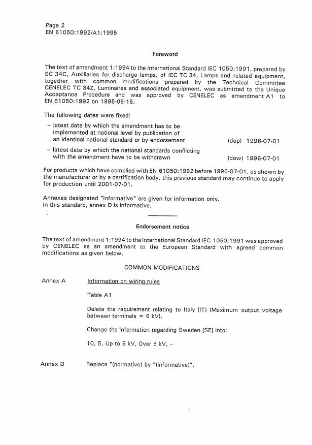 EN 61050:1992/A1:1995 EN 61050:1996/A1:1999 - Page 4 preview